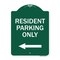 Signmission Reserved Parking Resident Parking W/ Left Arrow, Green & White Alum Sign, 18" x 24", GW-1824-23038 A-DES-GW-1824-23038 - alternate 1